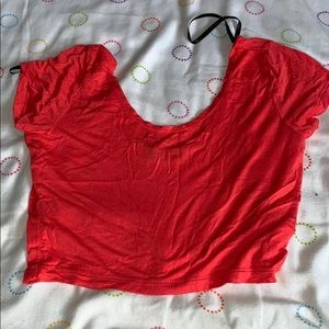Dark peach pink crop top